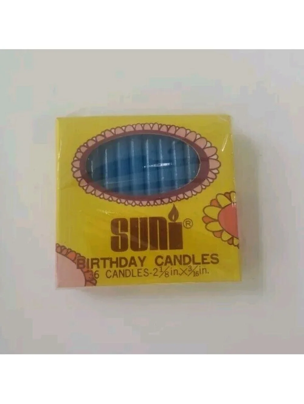 VTG Birthday Candle Columbia Wax Will Baumer Halo Suni Franco-American Box Happy